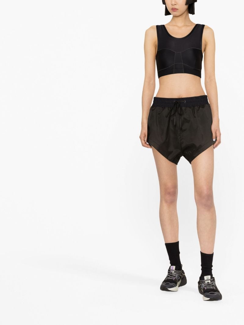 Black Flared Track Shorts