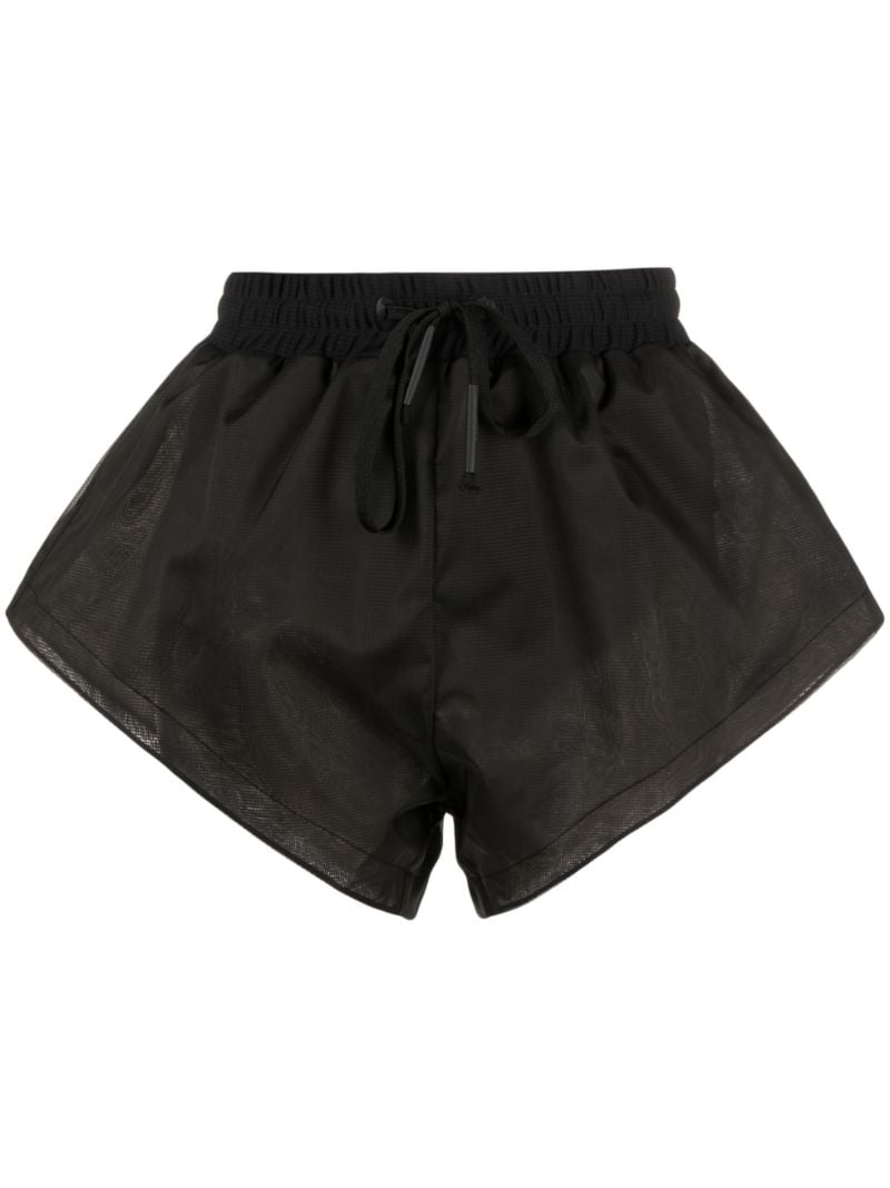 Black Flared Track Shorts