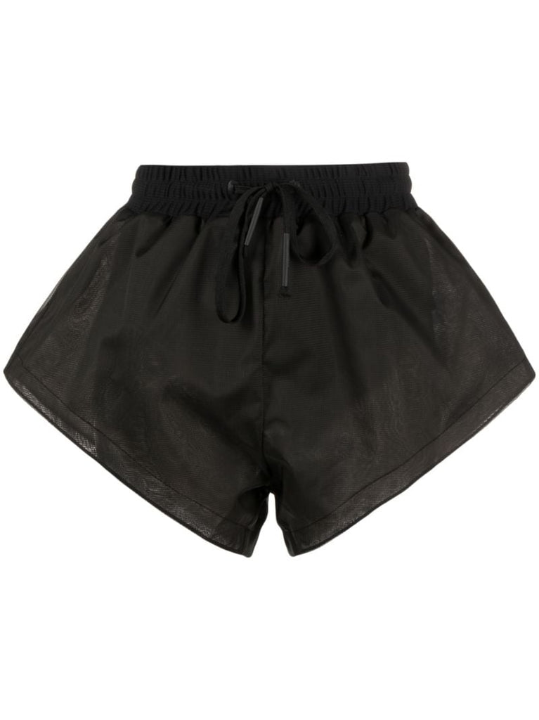 Black Flared Track Shorts