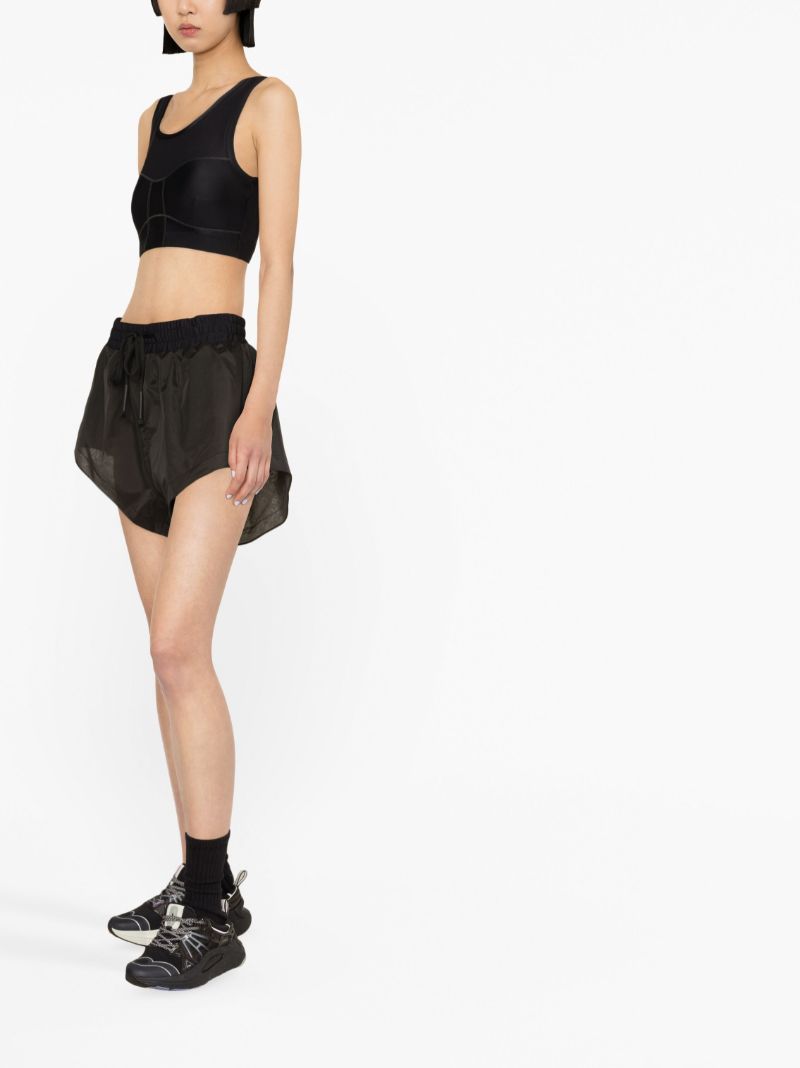 Black Flared Track Shorts