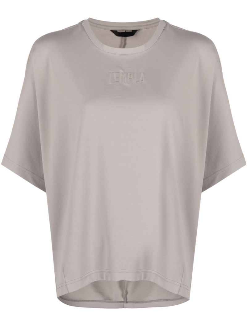 Grey Logo Embroidered T-shirt