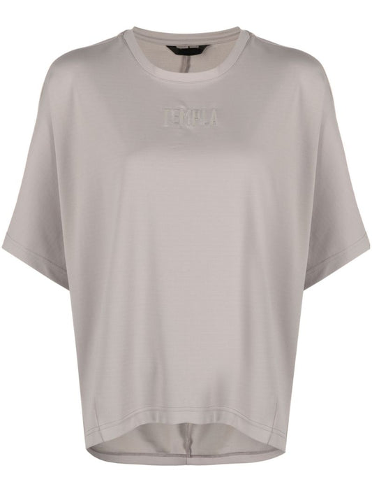 Grey Logo Embroidered T-shirt