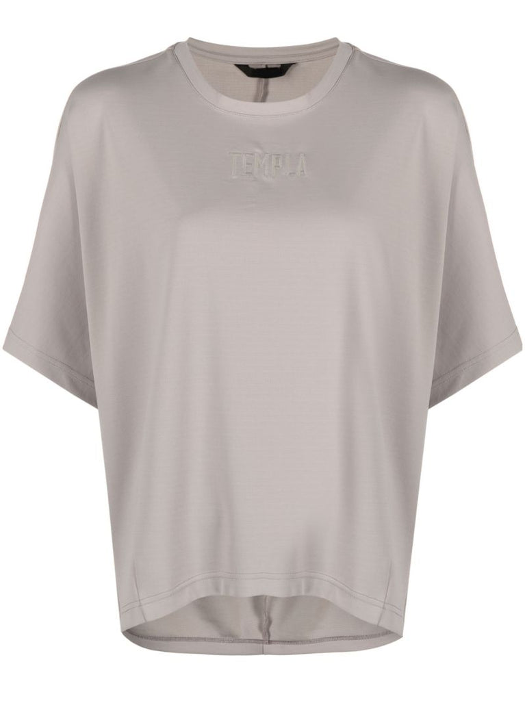 Grey Logo Embroidered T-shirt