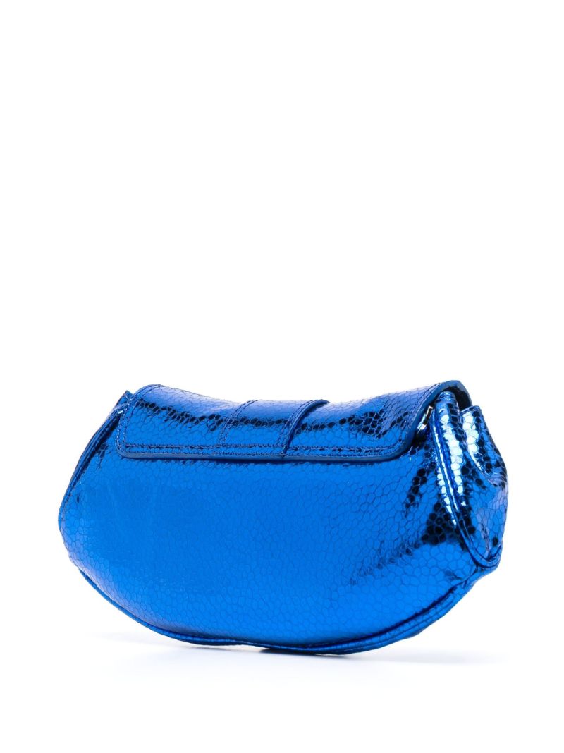 Blue Glami Leather Clutch Bag