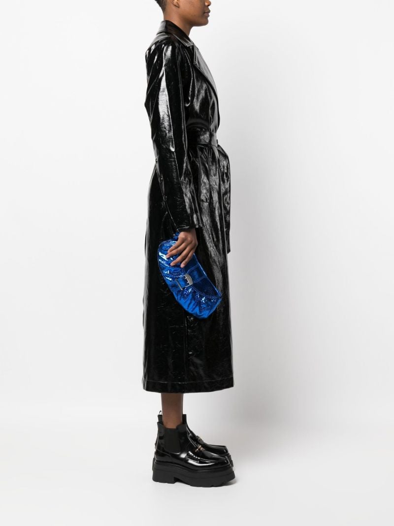 Blue Glami Leather Clutch Bag