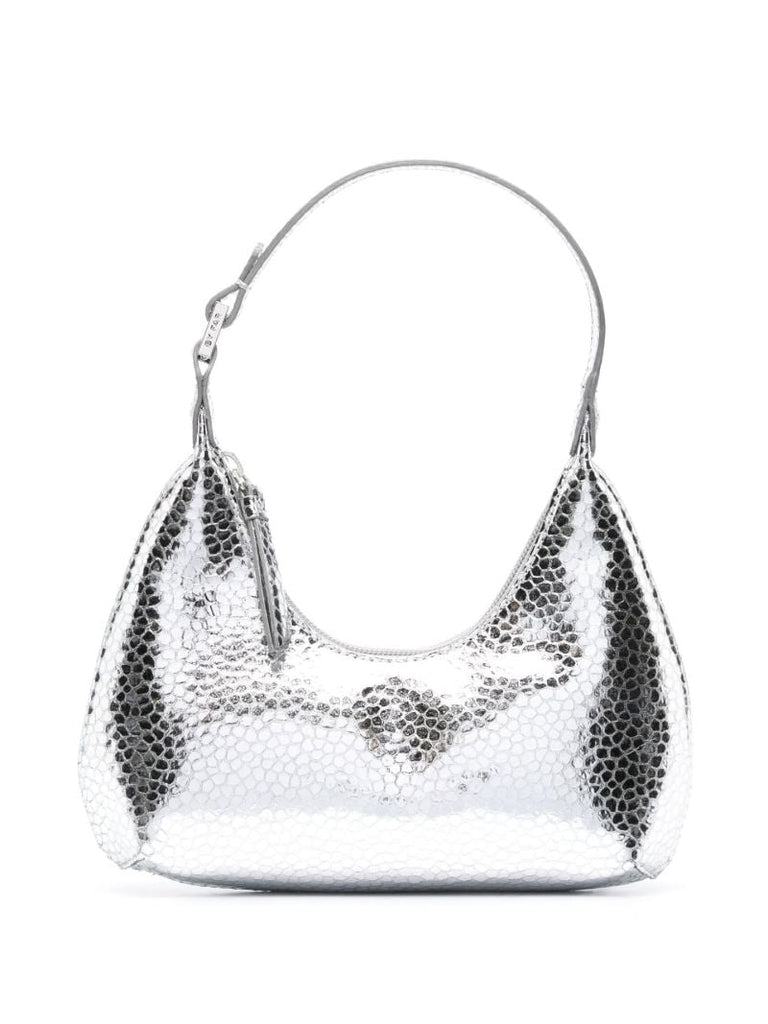 Silver Amber Baby Disco Dot Leather Shoulder Bag