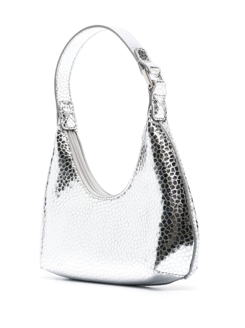 Silver Amber Baby Disco Dot Leather Shoulder Bag