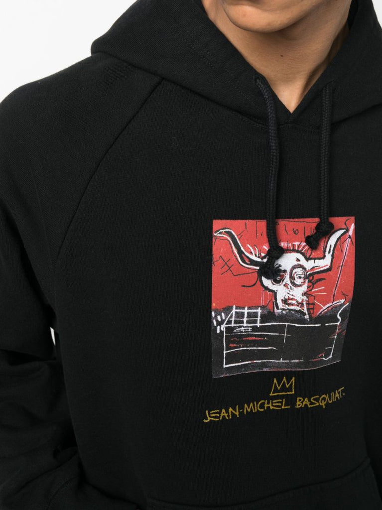 X Jean-michel Basquiat Black Graphic Print Hoodie