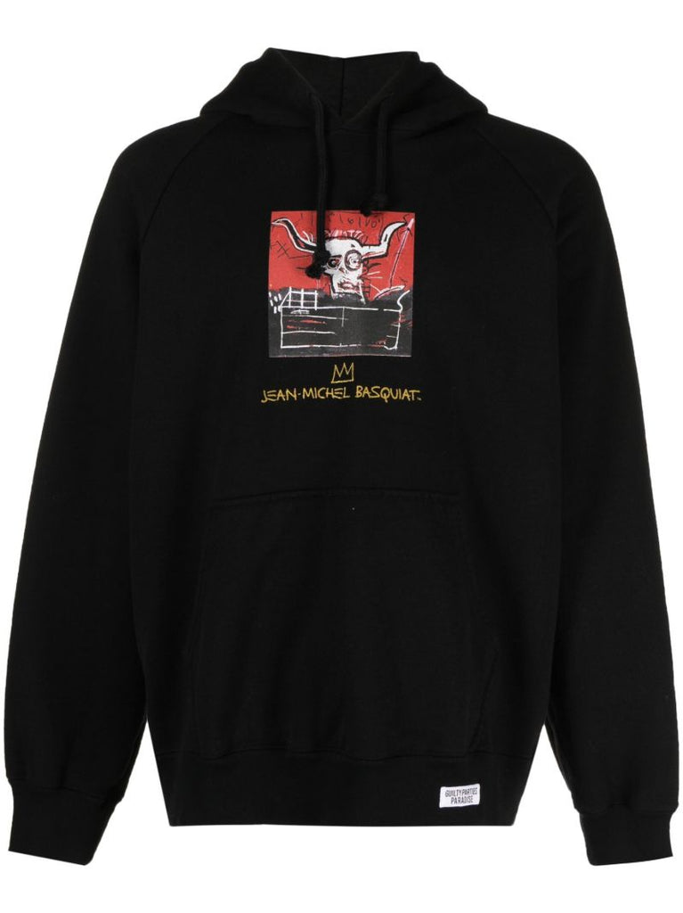 X Jean-michel Basquiat Black Graphic Print Hoodie