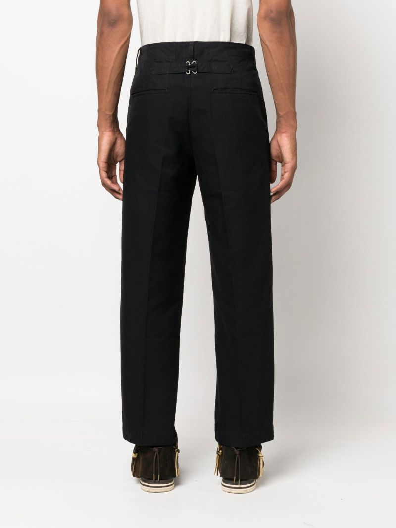 Blue Cropped Straight-leg Trousers