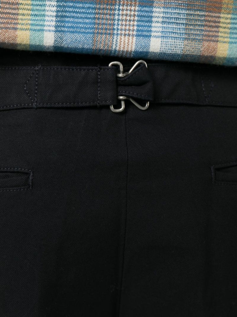Blue Cropped Straight-leg Trousers