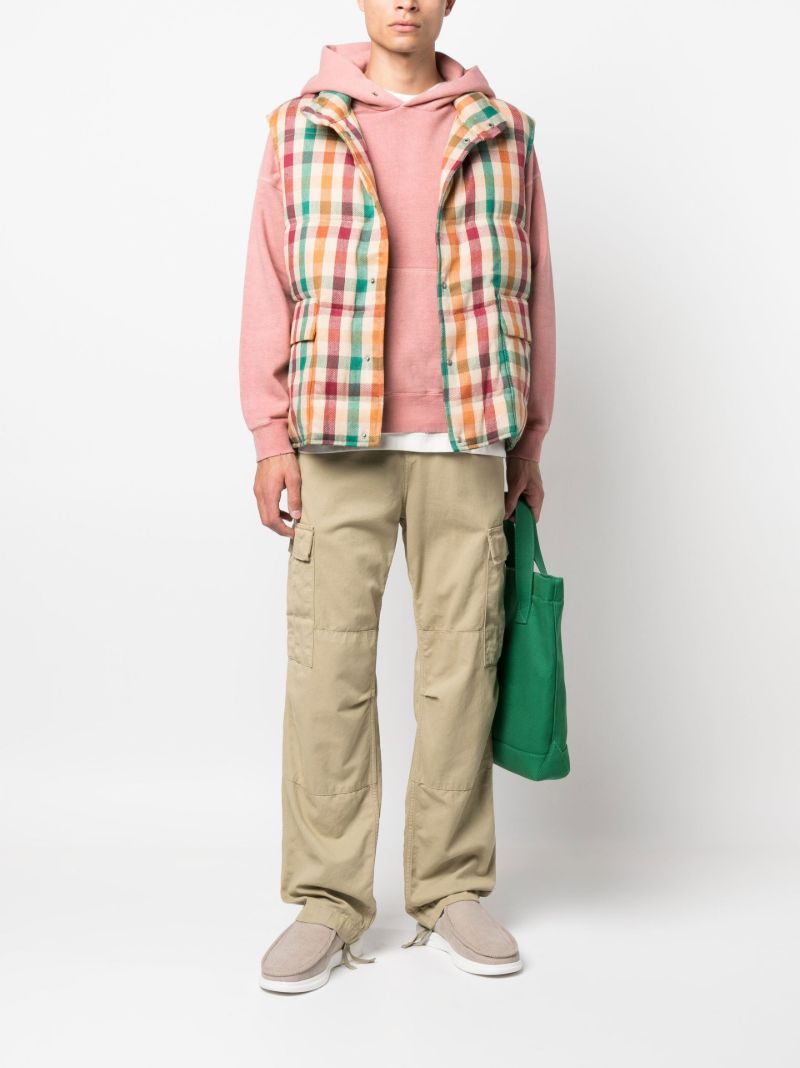 Neutral Walker Check Print Down Gilet