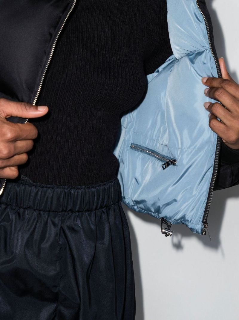 Black Re-nylon Cropped Puffer Jacket