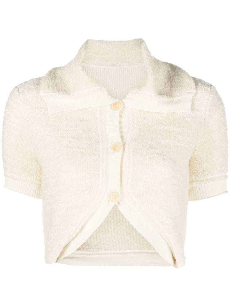 White Le Cardigan Campana Crop Top