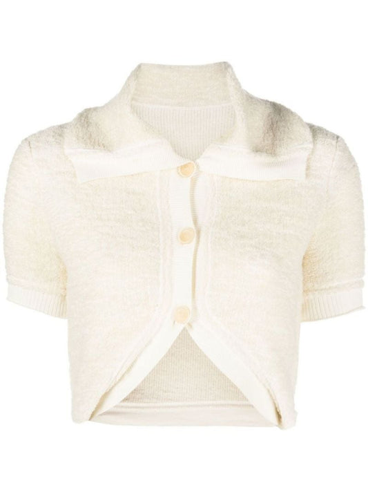 White Le Cardigan Campana Crop Top