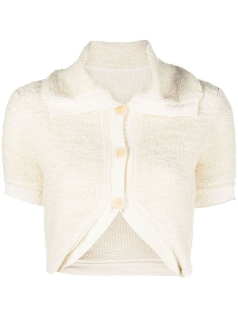 White Le Cardigan Campana Crop Top