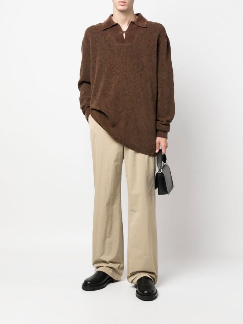 Brown Le Polo Paisley Polo Shirt