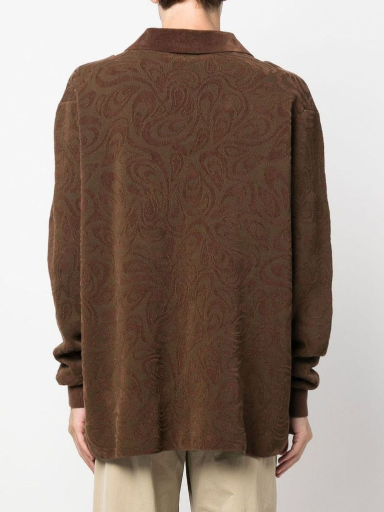 Brown Le Polo Paisley Polo Shirt