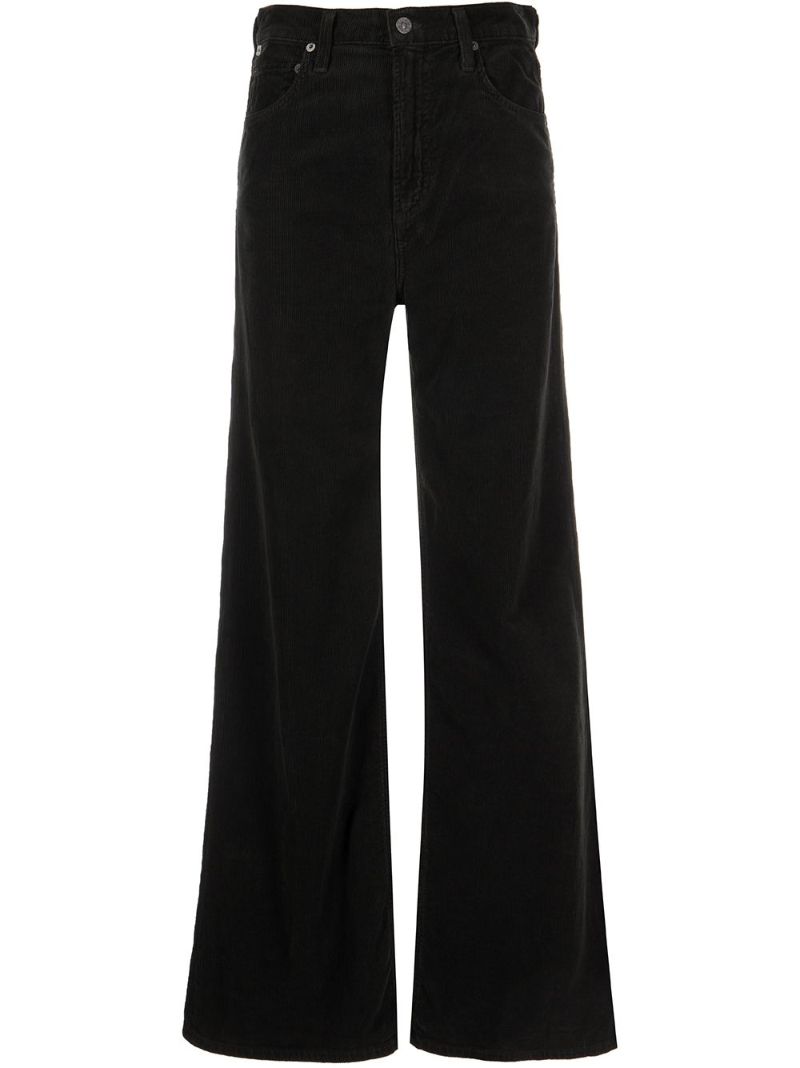 Black Paloma Corduroy Wide-leg Trousers