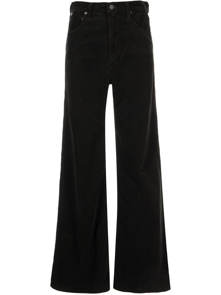Black Paloma Corduroy Wide-leg Trousers