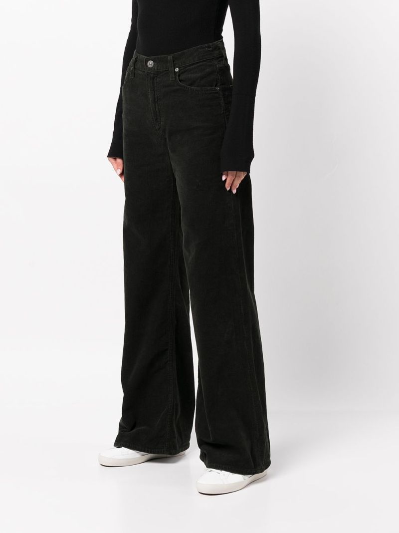 Black Paloma Corduroy Wide-leg Trousers