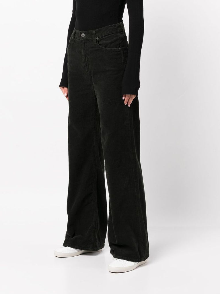 Black Paloma Corduroy Wide-leg Trousers