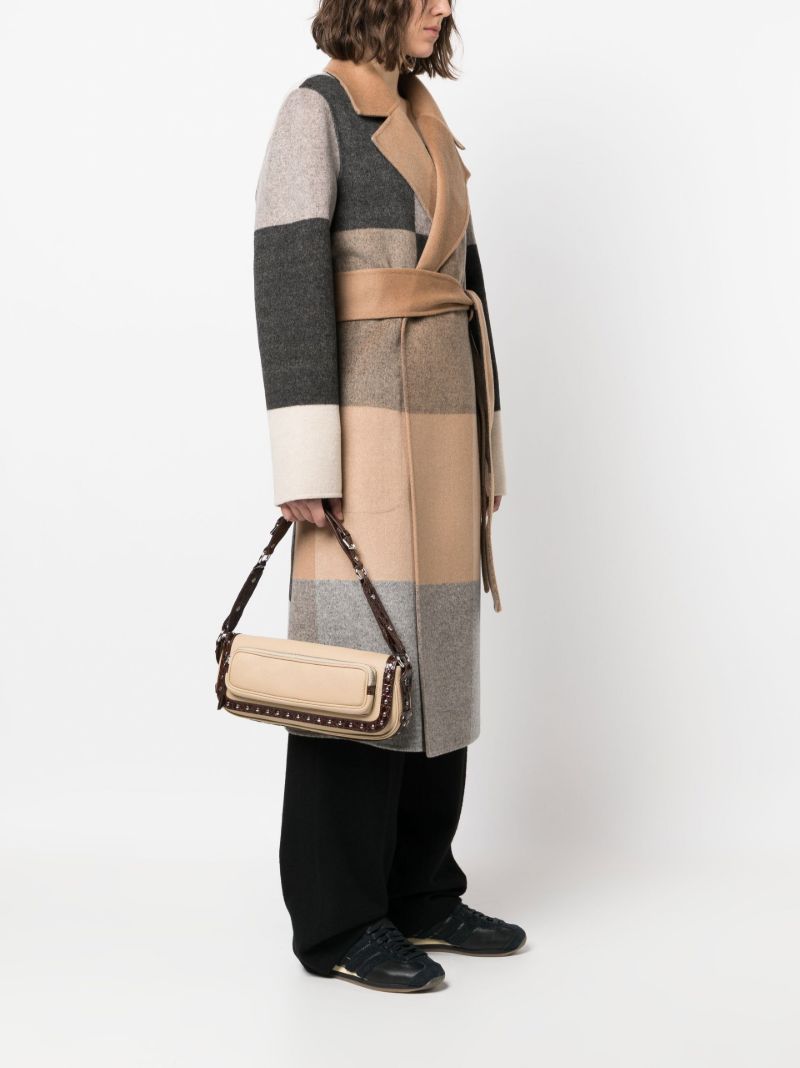 Neutral Maddy Leather Shoulder Bag