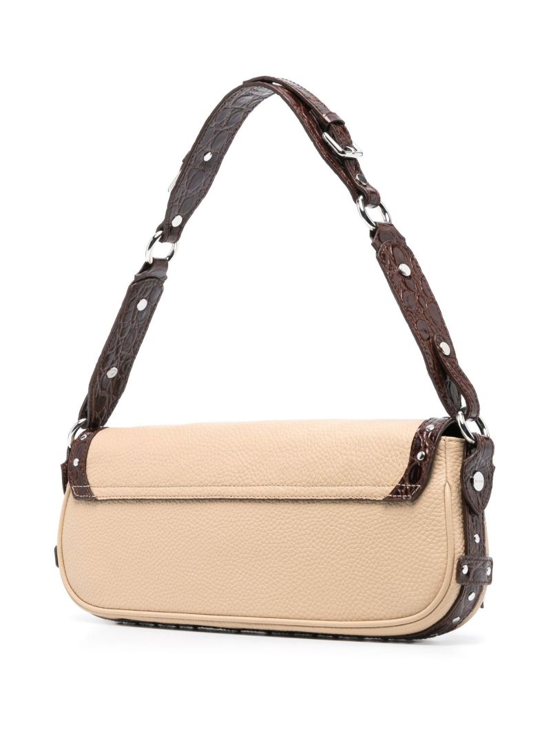 Neutral Maddy Leather Shoulder Bag