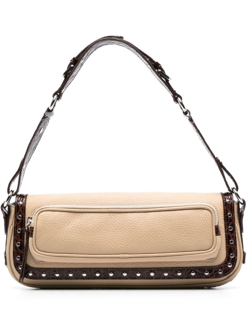 Neutral Maddy Leather Shoulder Bag