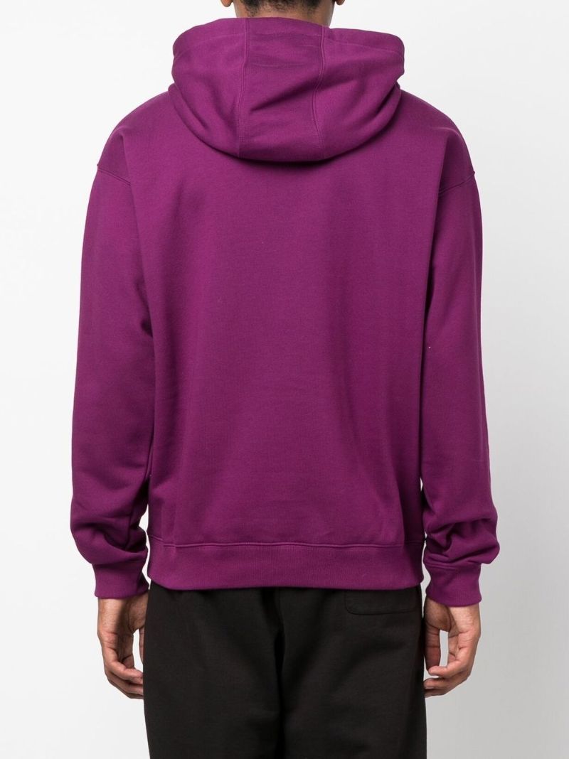 Purple Logo Cotton Hoodie