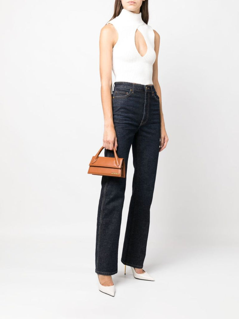 Brown Le Chiquito Long Leather Top Handle Bag