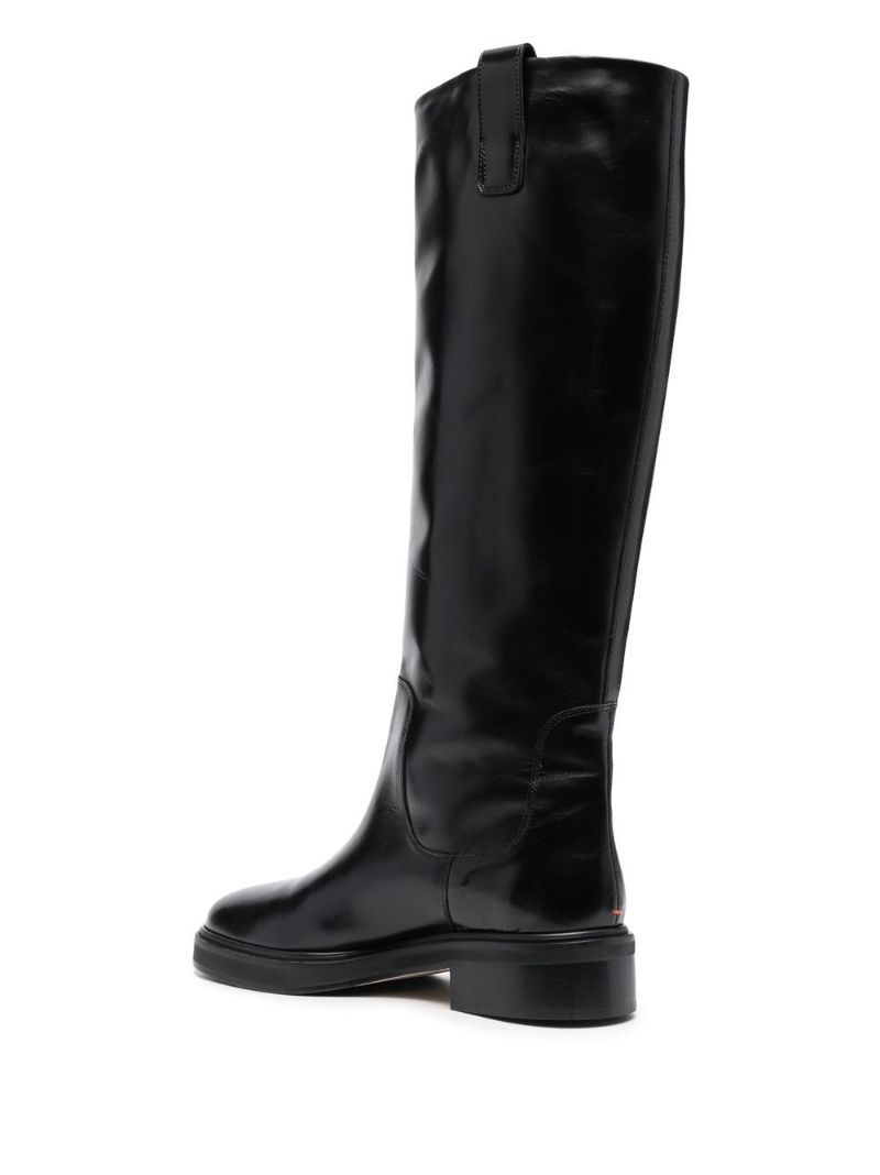 Black Henry Leather Knee Boots