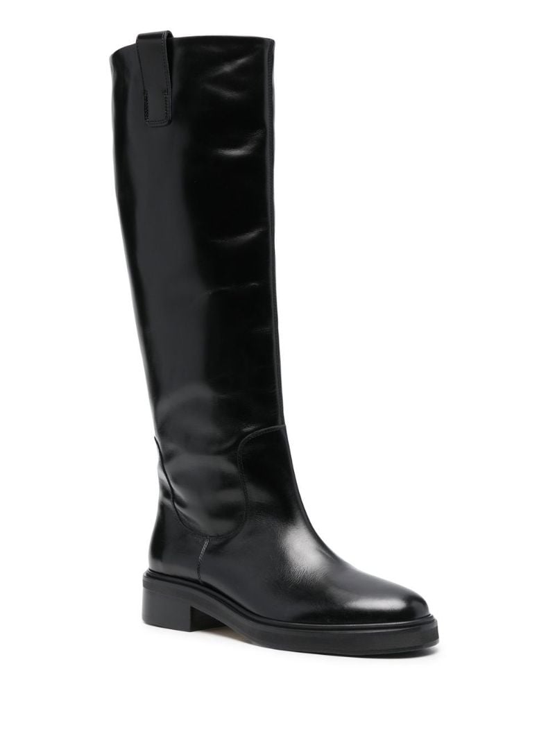 Black Henry Leather Knee Boots