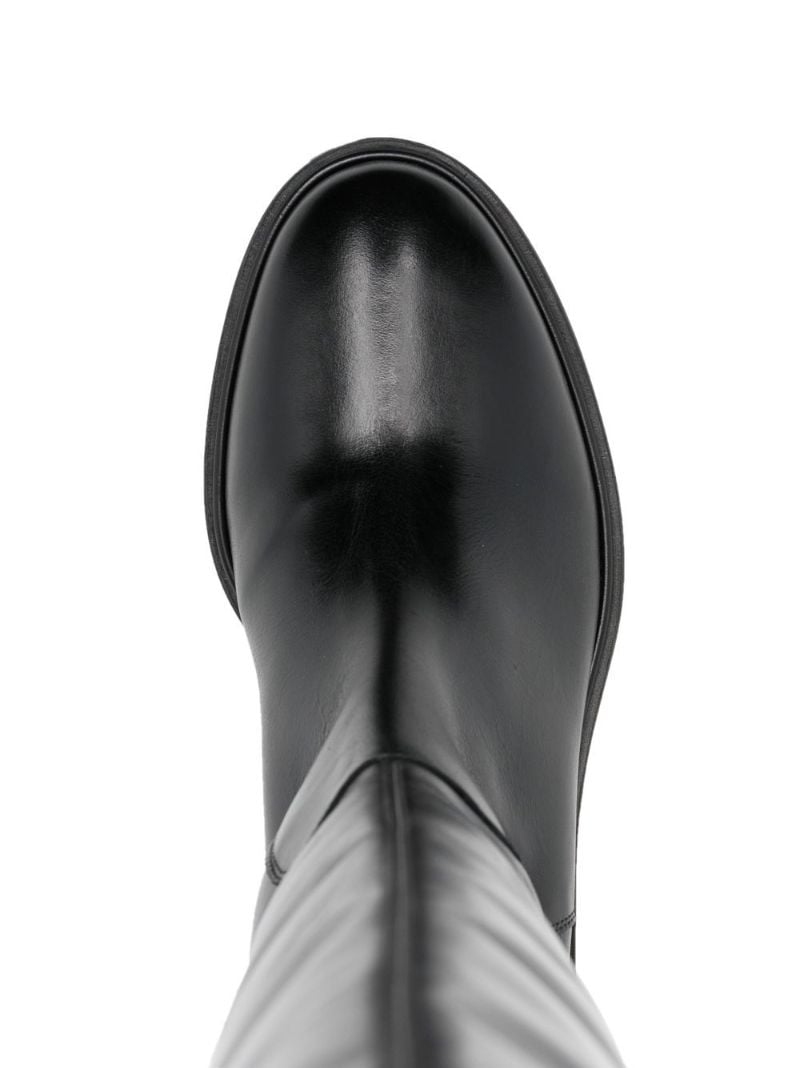Black Henry Leather Knee Boots