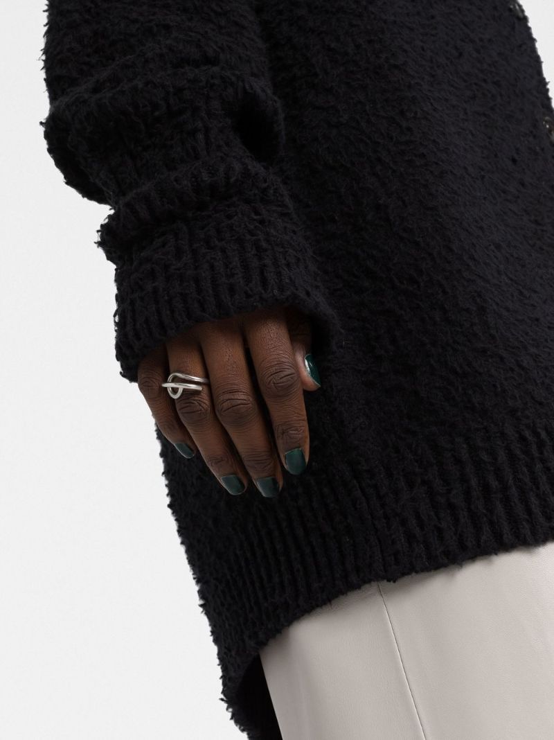 Black Textured Cardigan