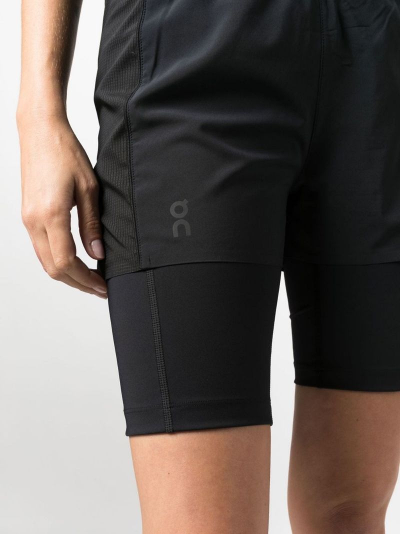 Black Active Layered Running Shorts