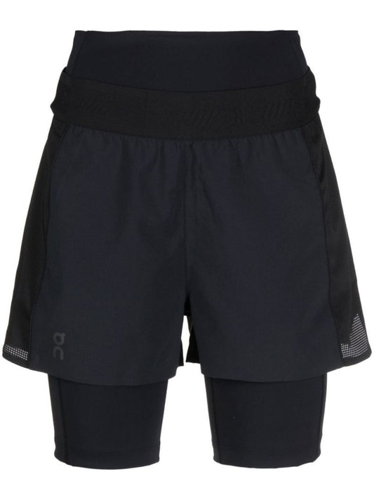 Black Active Layered Running Shorts