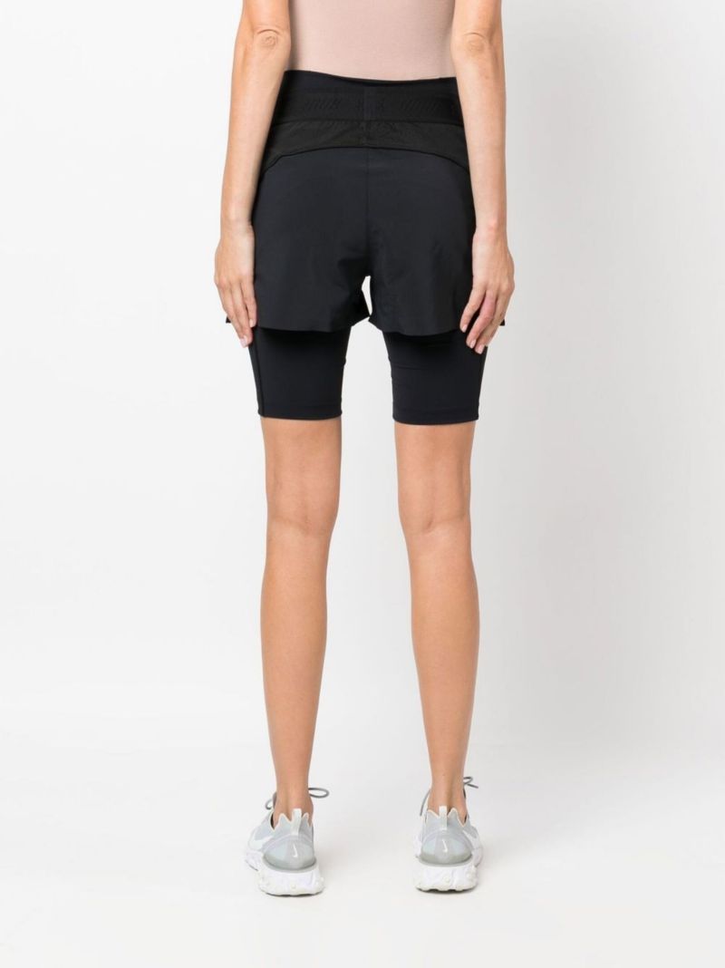 Black Active Layered Running Shorts