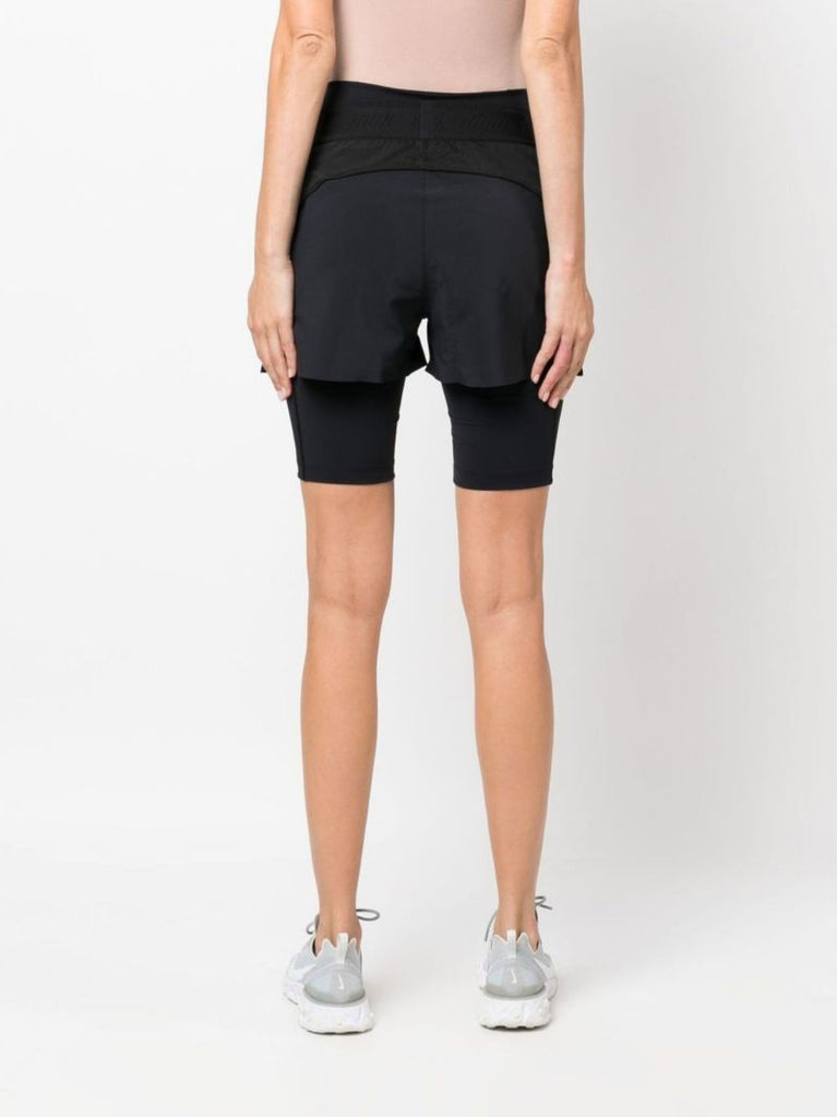 Black Active Layered Running Shorts