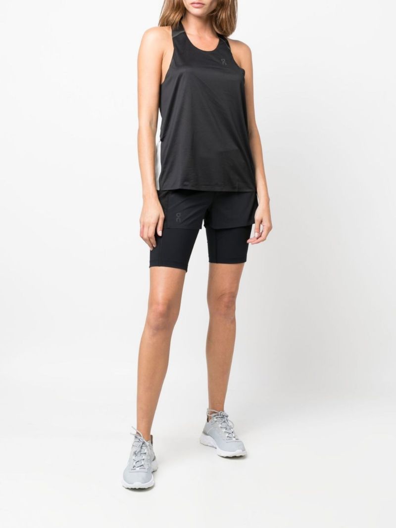 Black Active Layered Running Shorts