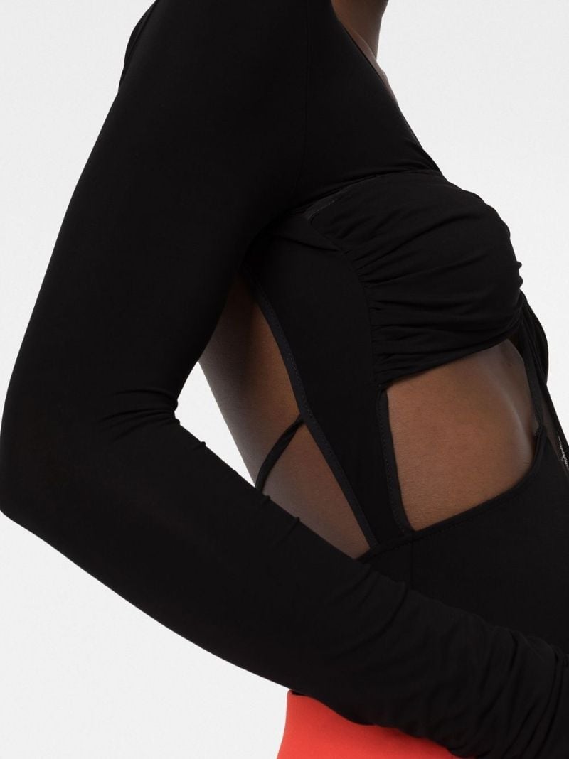 Black Cut-out Strappy Bodysuit