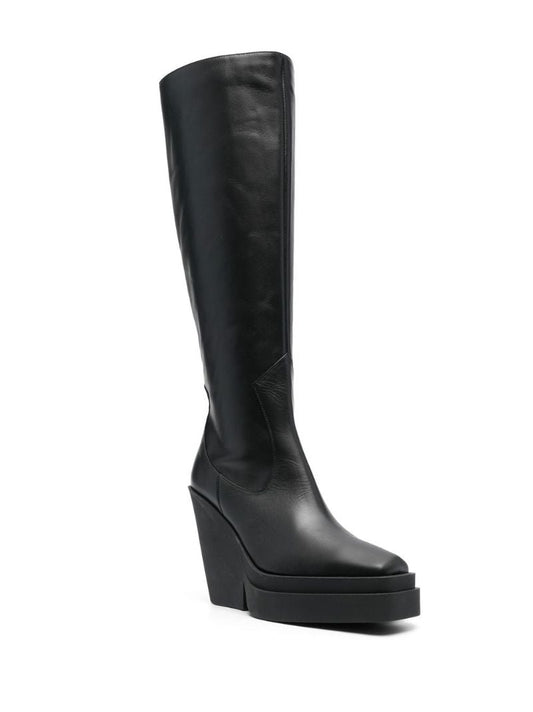 Black 120 Knee-high Leather Boots