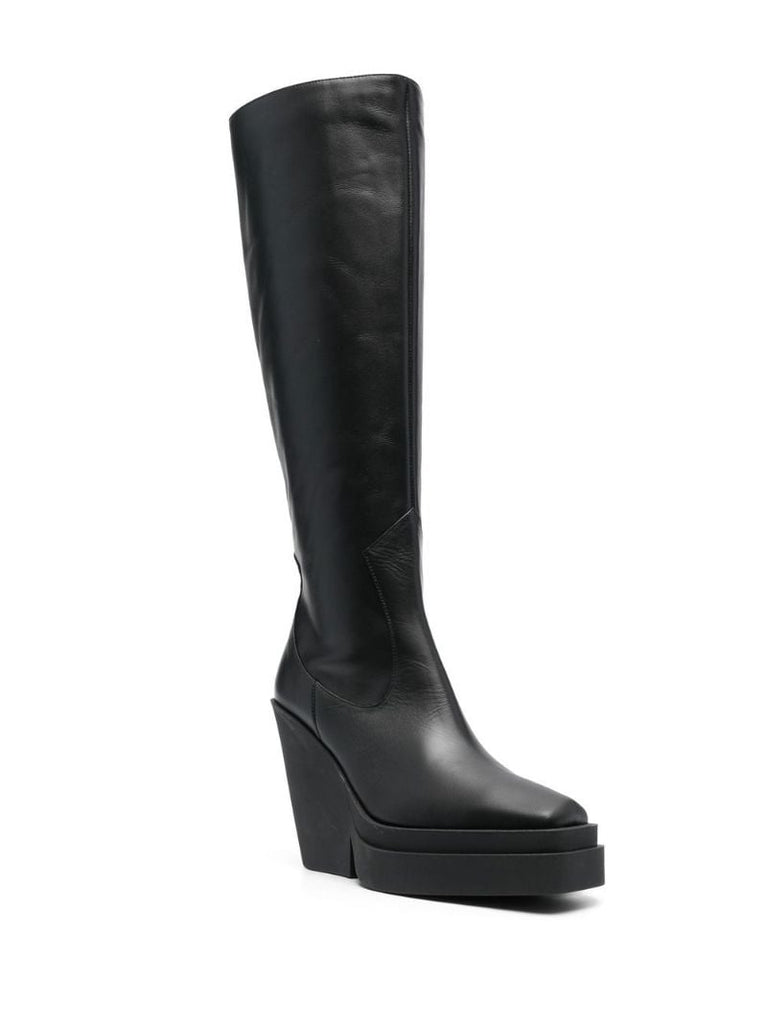 Black 120 Knee-high Leather Boots