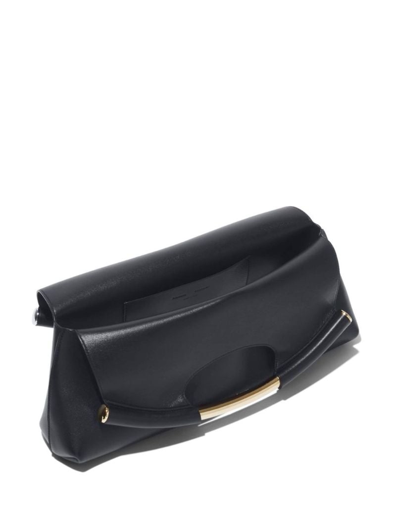 Black Bar Leather Clutch Bag