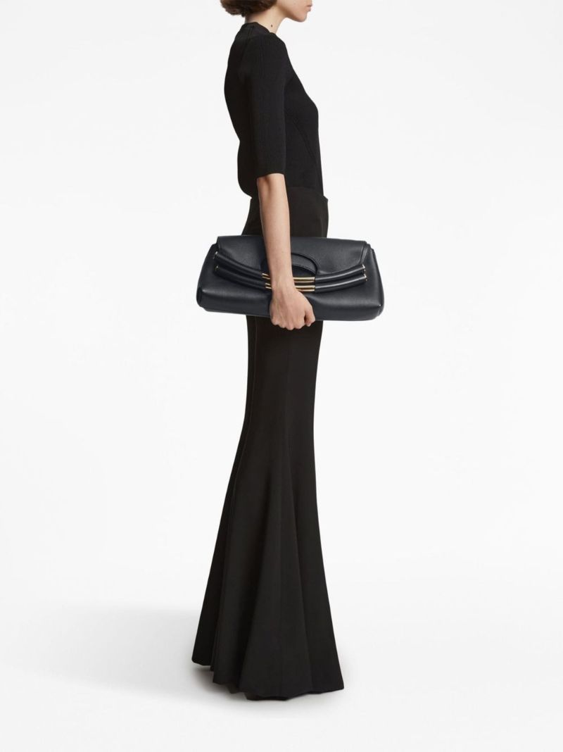 Black Bar Leather Clutch Bag