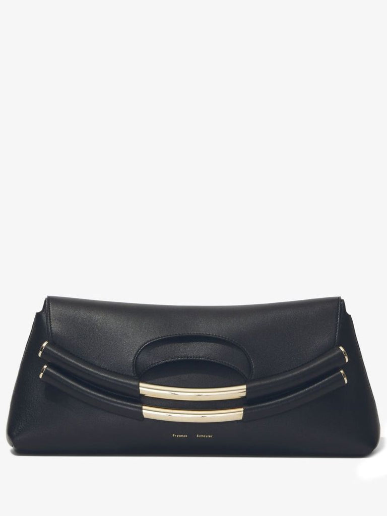 Black Bar Leather Clutch Bag