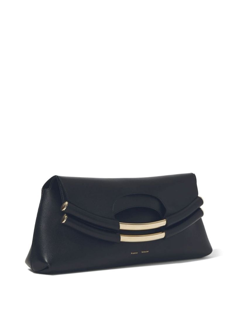 Black Bar Leather Clutch Bag