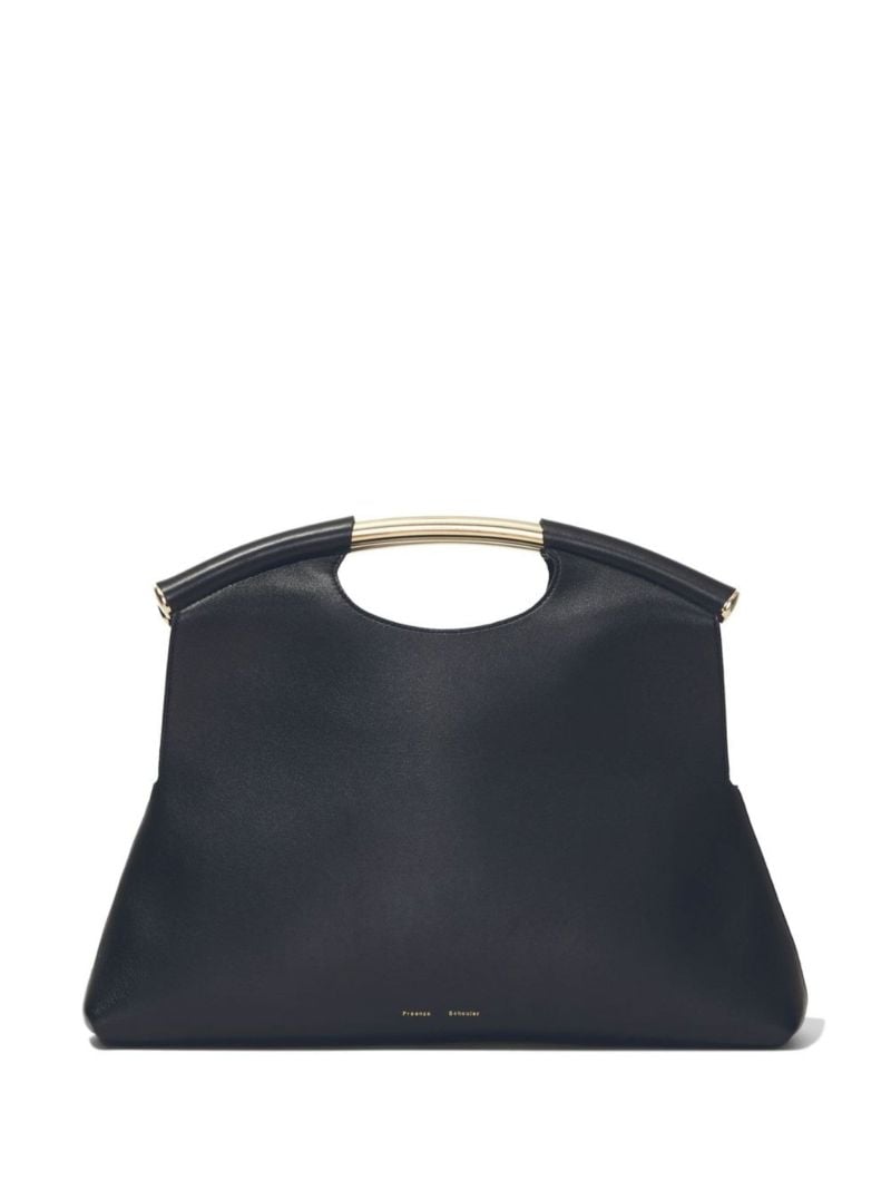Black Bar Leather Clutch Bag