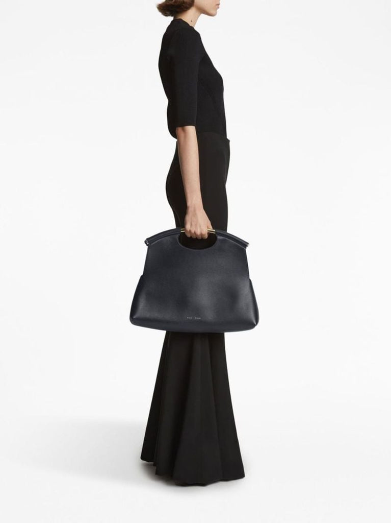 Black Bar Leather Clutch Bag