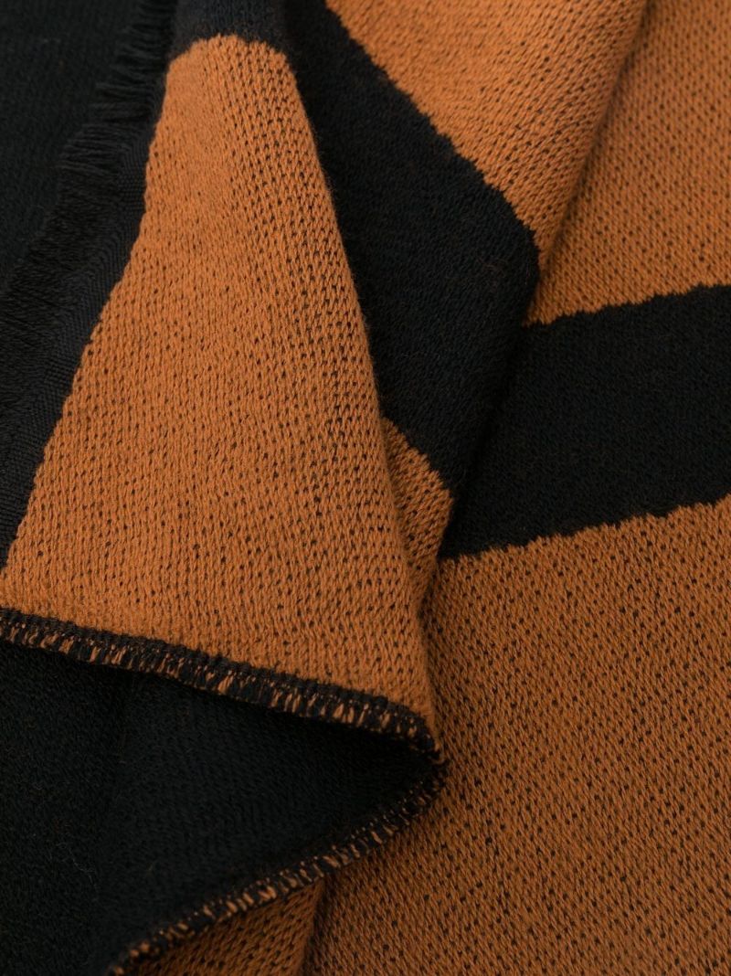 Black Two-tone Merino Wool Scarf